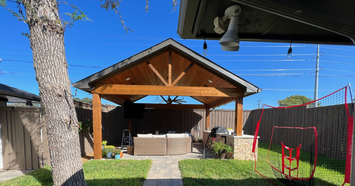 A gazebo can be placed anywhere in an outdoor area.